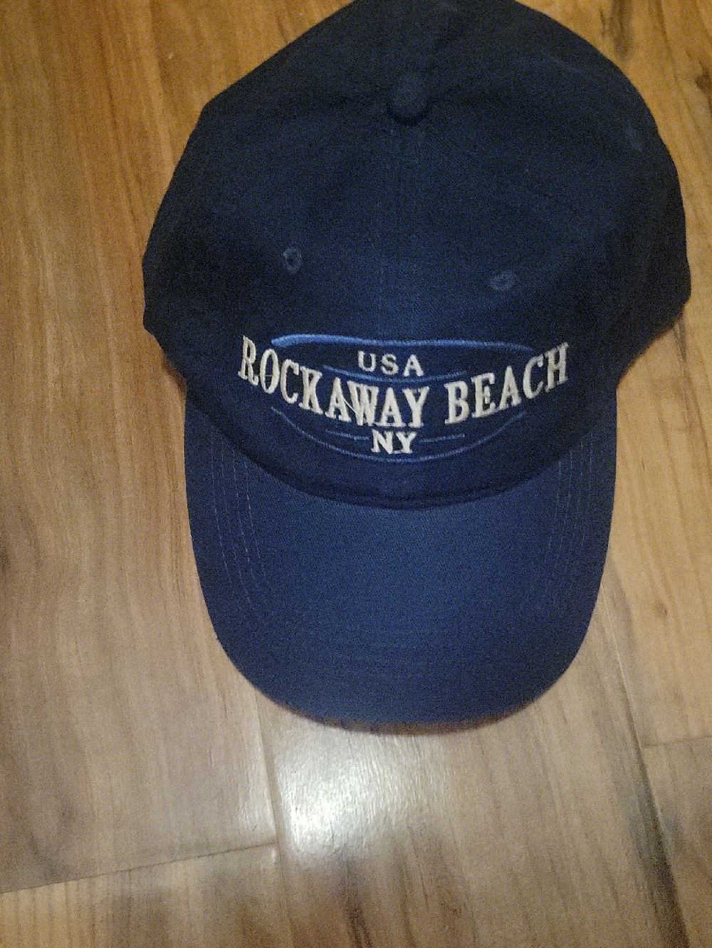 Rockaway Beach NY Embroidered Baseball Cap - Navy